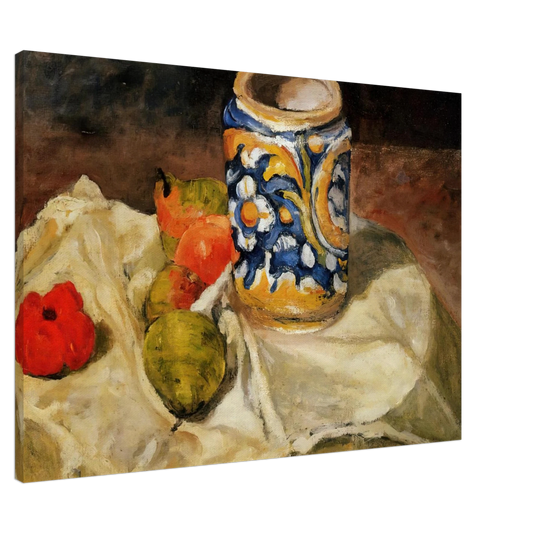 Paul Cezanne - Still life with Italian earthenware jar Canvas - 20x30 cm / 8x12 inches-canvas