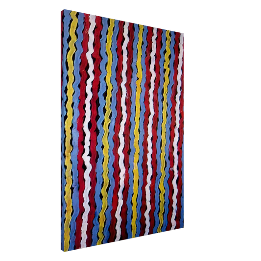 Clifford Possum Tjapaltjarri - Spear Dreaming - Native Art Canvas - 20x30 cm / 8x12 inches-canvas