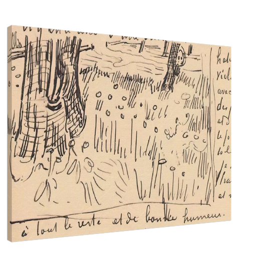 Vincent van Gogh - Field of Grass with Dandelions and Tree Trunks Canvas - 20x30 cm / 8x12 inches-canvas