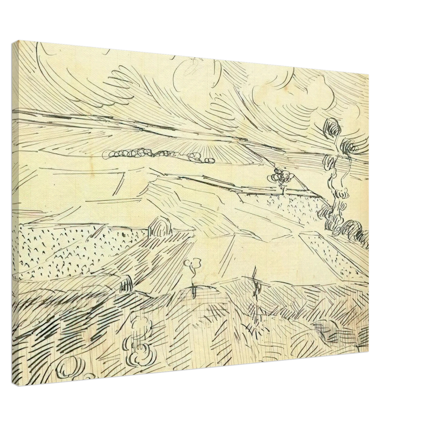 Vincent van Gogh - Wheat Fields Canvas - 20x30 cm / 8x12 inches-canvas
