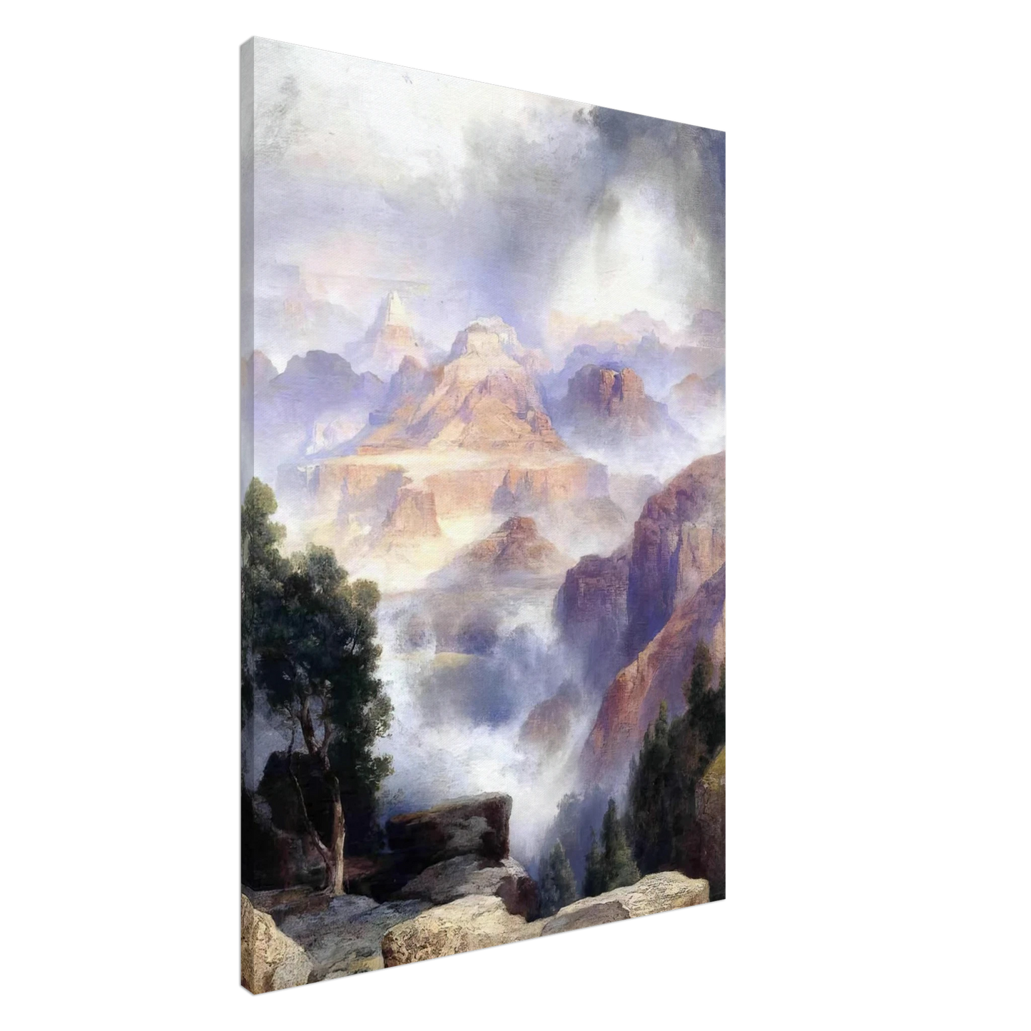 Thomas Moran - A Showery Day, Grand Canyon Canvas - 20x30 cm / 8x12 inches-canvas