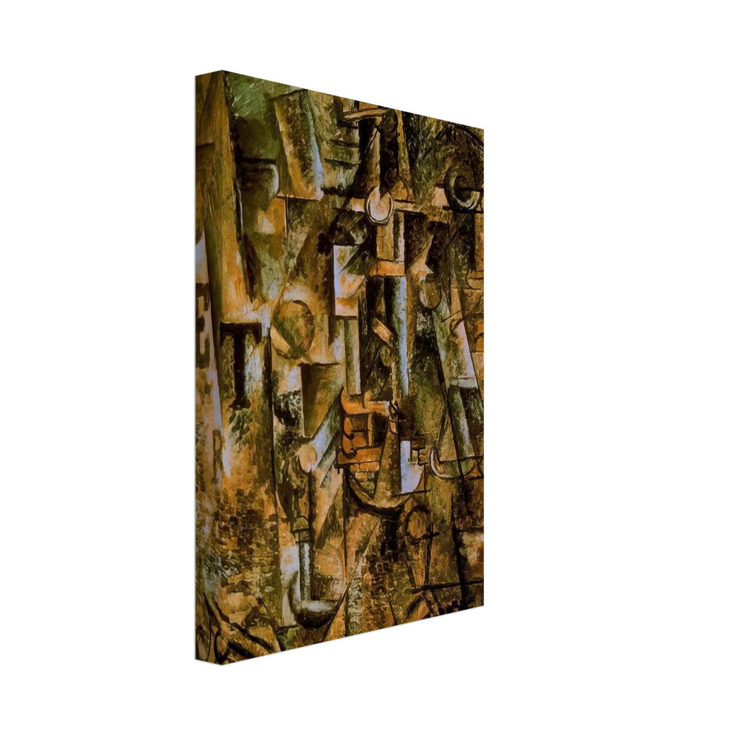 Pablo Picasso - Still life with bottle of rum - 1911 Canvas - 70x100 cm / 28x40 inches-canvas