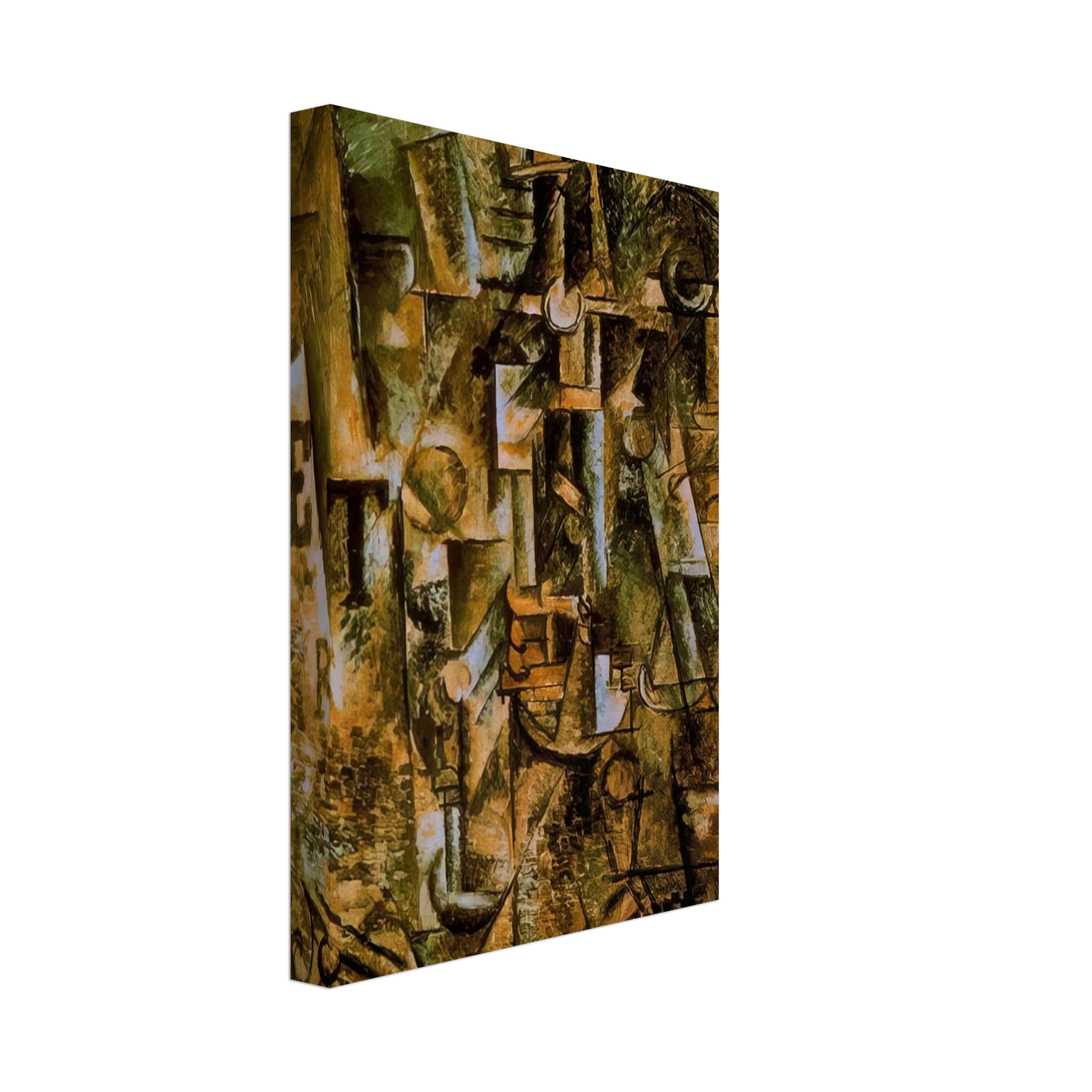 Pablo Picasso - Still life with bottle of rum - 1911 Canvas - 70x100 cm / 28x40 inches-canvas