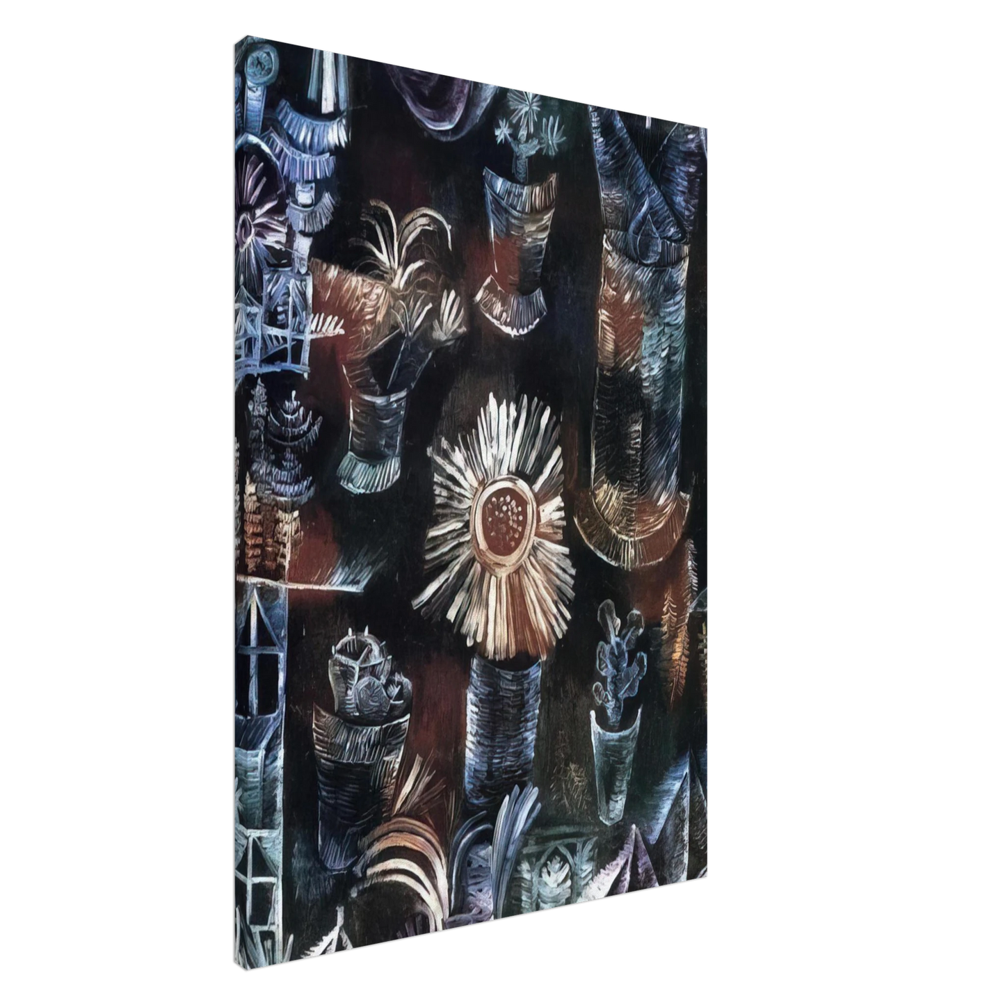 Paul Klee - STILL LIFE WITH THISTLE BLOOM 1919 Canvas - 20x30 cm / 8x12 inches-canvas