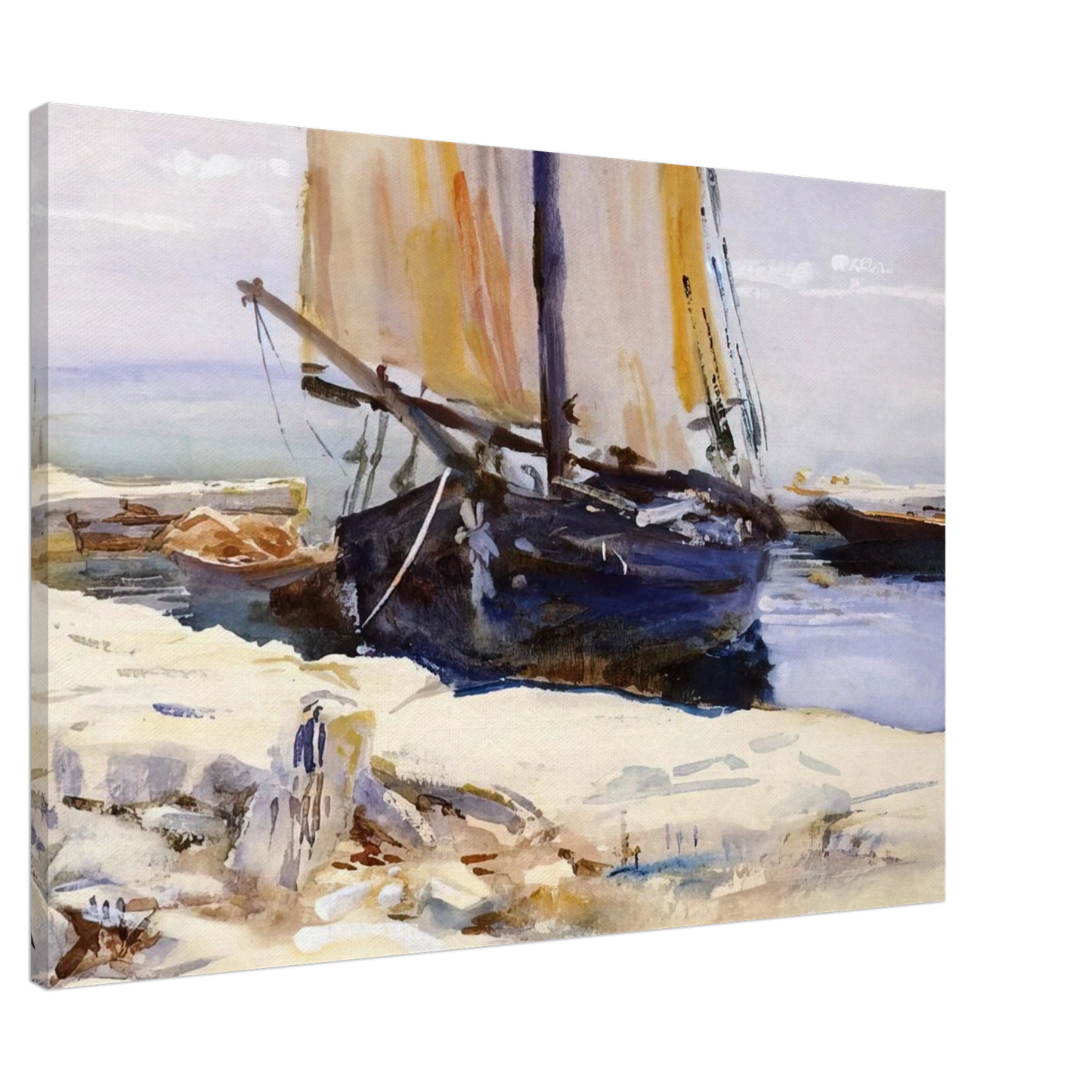 John Singer Sargent - Above Lake Garda at San Vigilio Canvas - 20x30 cm / 8x12 inches-canvas