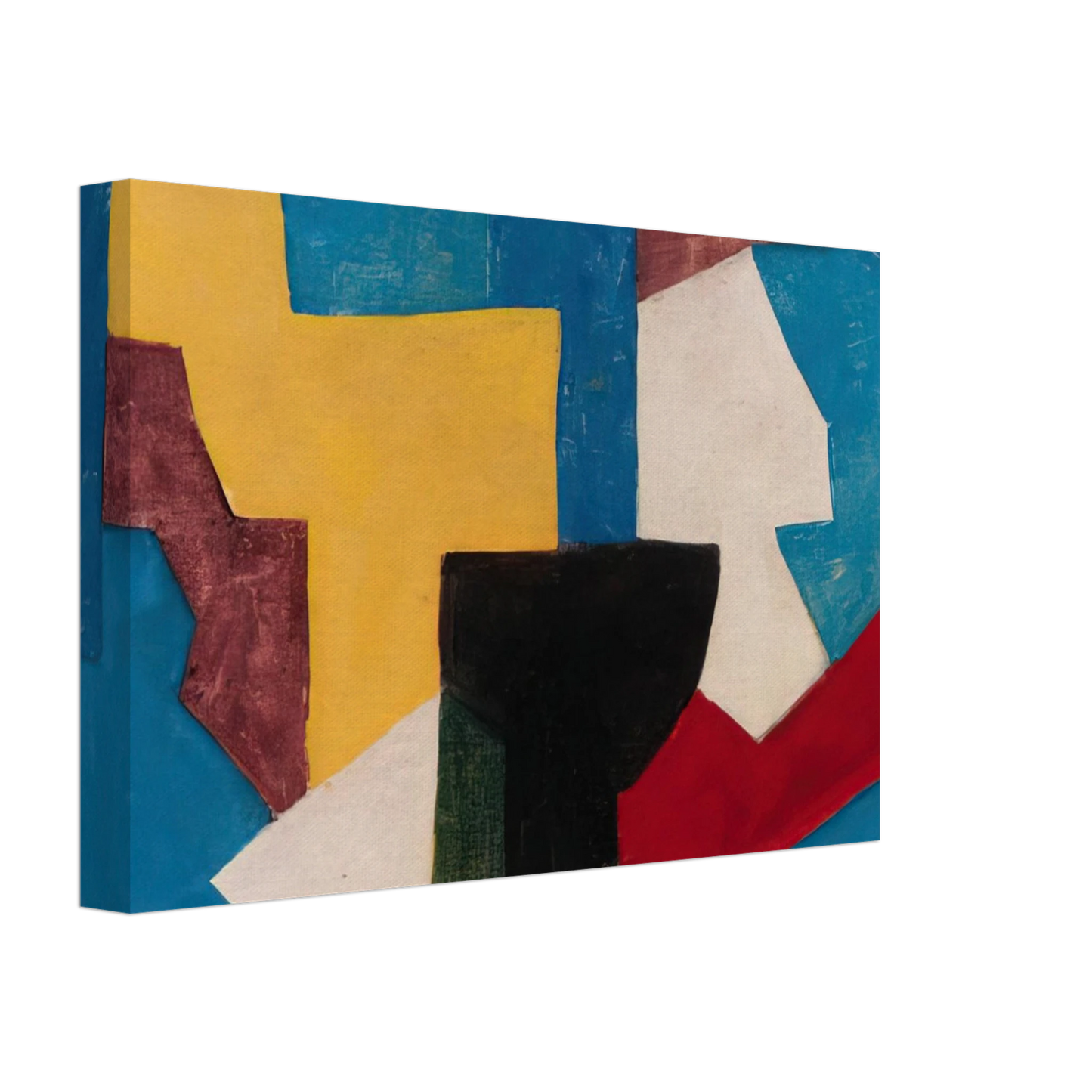 Serge Poliakoff - Composition multicolore a dominante bleue - 1969 Canvas - 40x60 cm / 16x24 inches-canvas