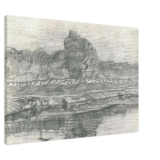 Vincent van Gogh - Landscape with the Oise Canvas - 20x30 cm / 8x12 inches-canvas