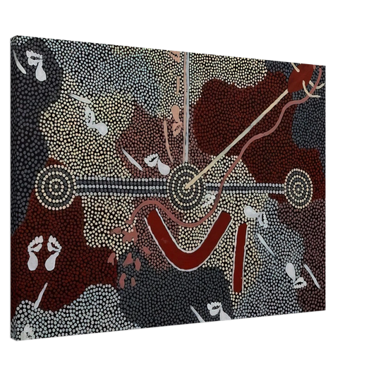 Clifford Possum Tjapaltjarri - Love Story - 1998 Canvas - 20x30 cm / 8x12 inches-canvas