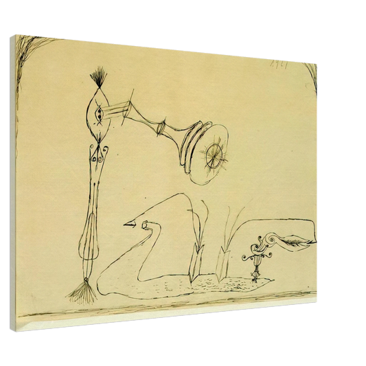 Paul Klee - APPARATUS FOR THE MAGNETIC TREATMENT OF PLANTS 1908 Canvas - 20x30 cm / 8x12 inches-canvas