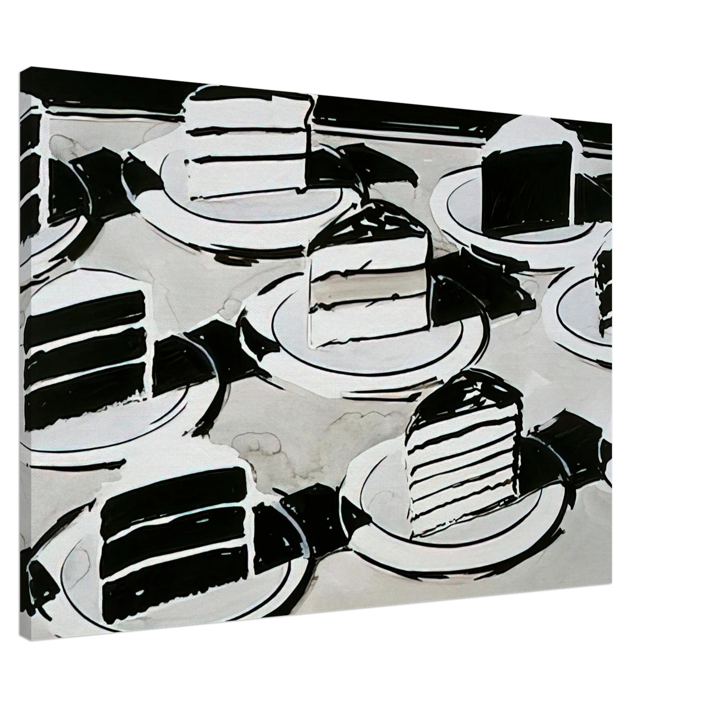 Wayne Thiebaud - Cake Slices - 1963 Canvas - 20x30 cm / 8x12 inches-canvas