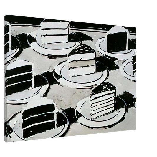 Wayne Thiebaud - Cake Slices - 1963 Canvas - 20x30 cm / 8x12 inches-canvas