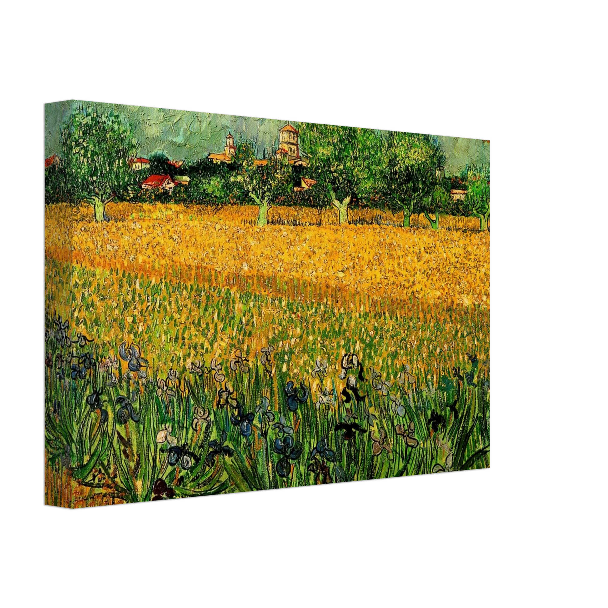 Vincent van Gogh - View of Arles with Irises in the Foreground Canvas - 40x60 cm / 16x24 inches-canvas