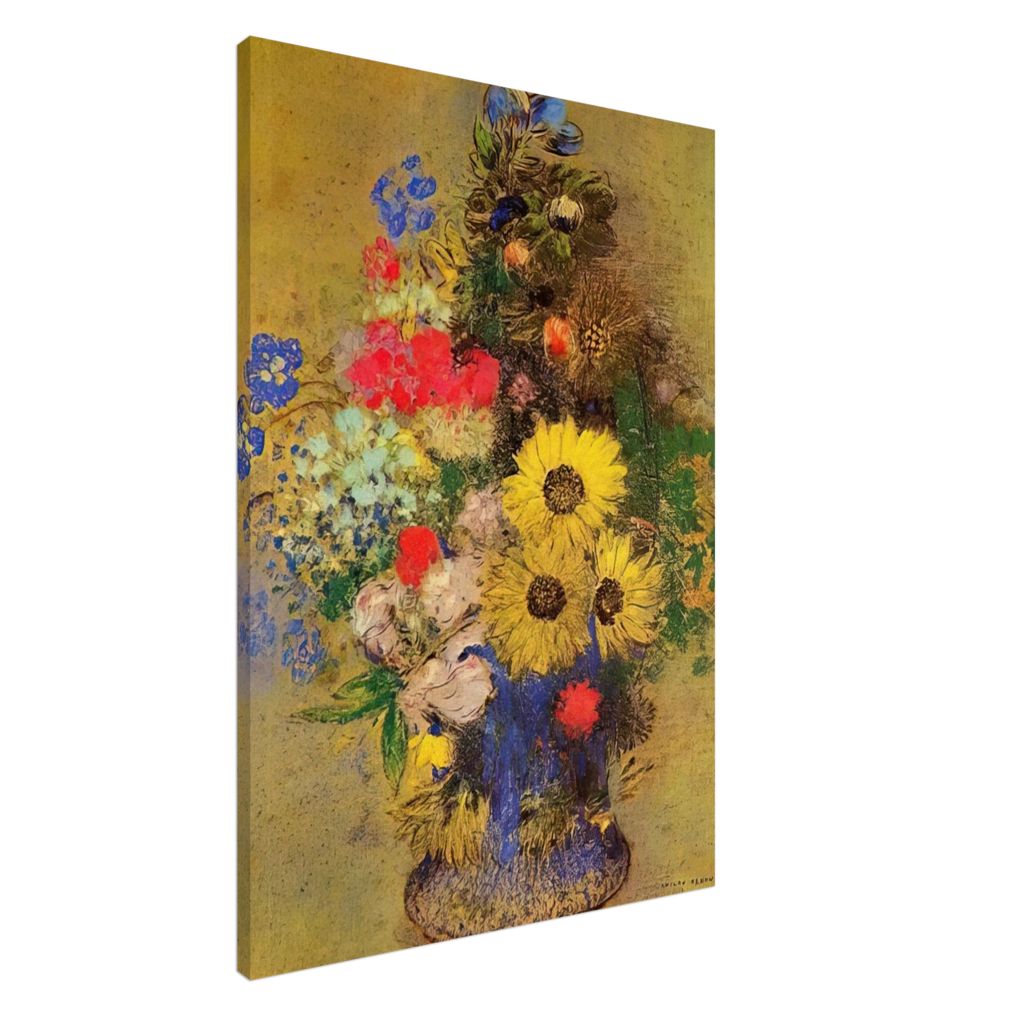 Odilon Redon - VASE OF FLOWERS 12 Canvas - 20x30 cm / 8x12 inches-canvas