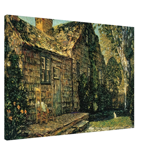 Childe Hassam - Little Old Cottage, Egypt Lane, East Hampton Canvas - 20x30 cm / 8x12 inches-canvas