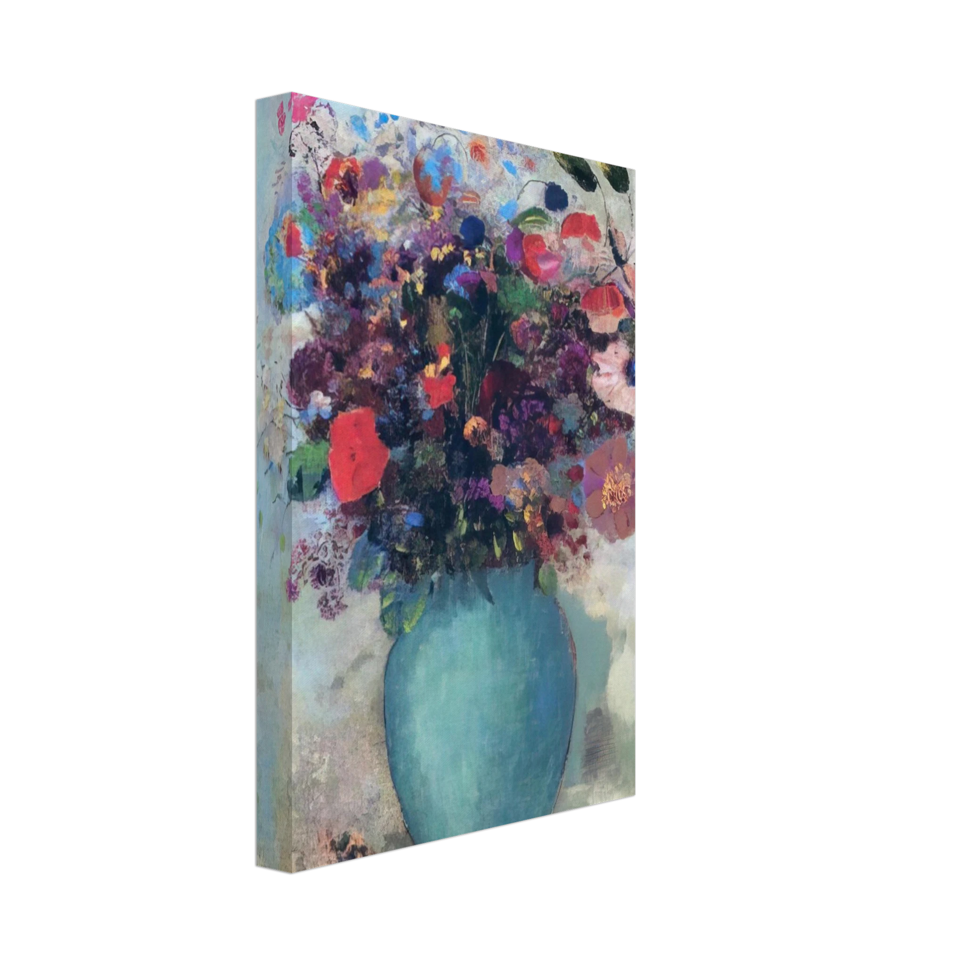 Odilon Redon - FLOWERS IN A TURQUOISE VASE Canvas - 40x60 cm / 16x24 inches-canvas