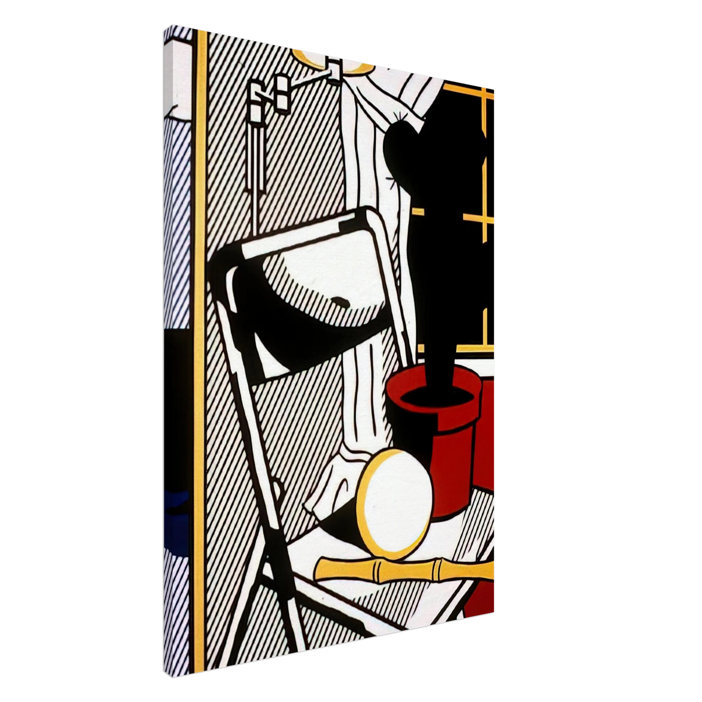 Roy Lichtenstein - INTERIOR WITH CACTUS 1978 Canvas - 20x30 cm / 8x12 inches-canvas