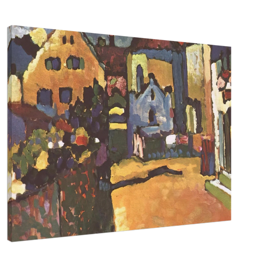 Wassily Kandinsky - GRUNGASSE IN MURNAU 1909 Canvas - 20x30 cm / 8x12 inches-canvas