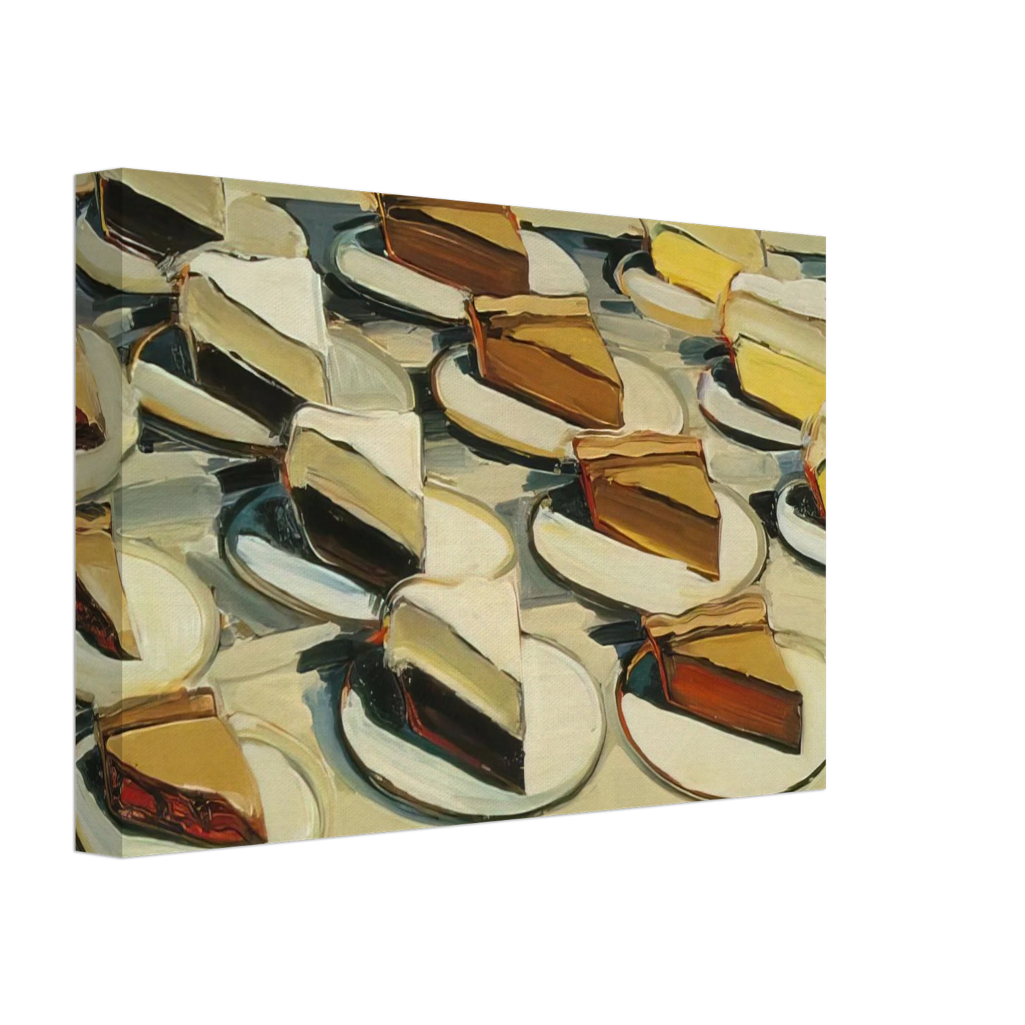 Wayne Thiebaud - Pies, Pies, Pies - 1961 Canvas - 40x60 cm / 16x24 inches-canvas