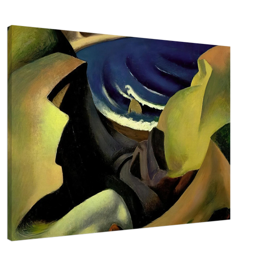 Thomas Hart Benton - THE CLIFFS 1921 Canvas - 20x30 cm / 8x12 inches-canvas