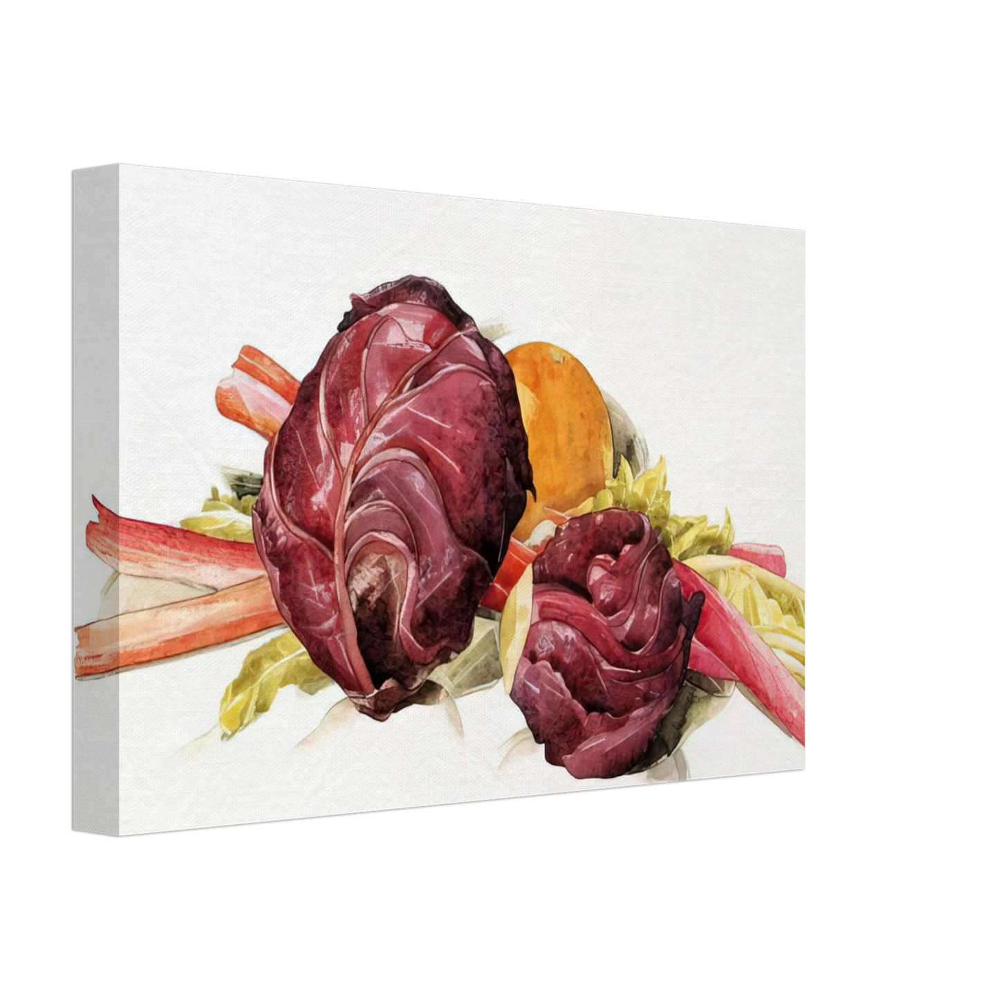Charles Demuth - Red Cabbages, Rhubarb and Orange - 1929 Canvas - 70x100 cm / 28x40 inches-canvas