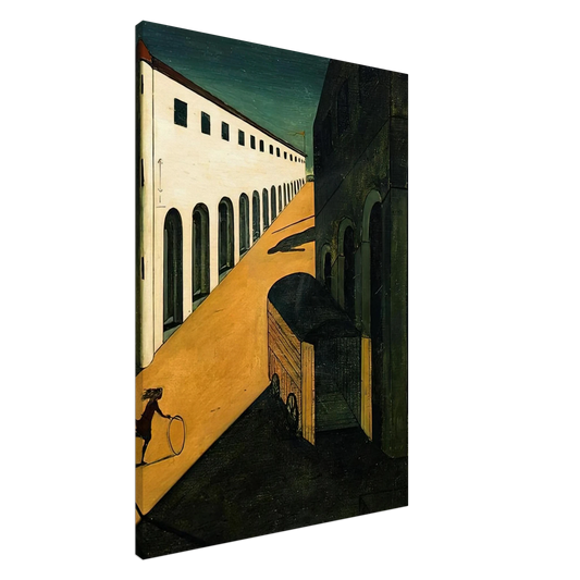 Giorgio de Chirico - MYSTERY AND MELANCHOLY OF A STREET 1914 Canvas - 20x30 cm / 8x12 inches-canvas