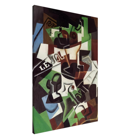 Juan Gris - FRUIT BOWL PIPE AND NEWSPAPER Canvas - 20x30 cm / 8x12 inches-canvas