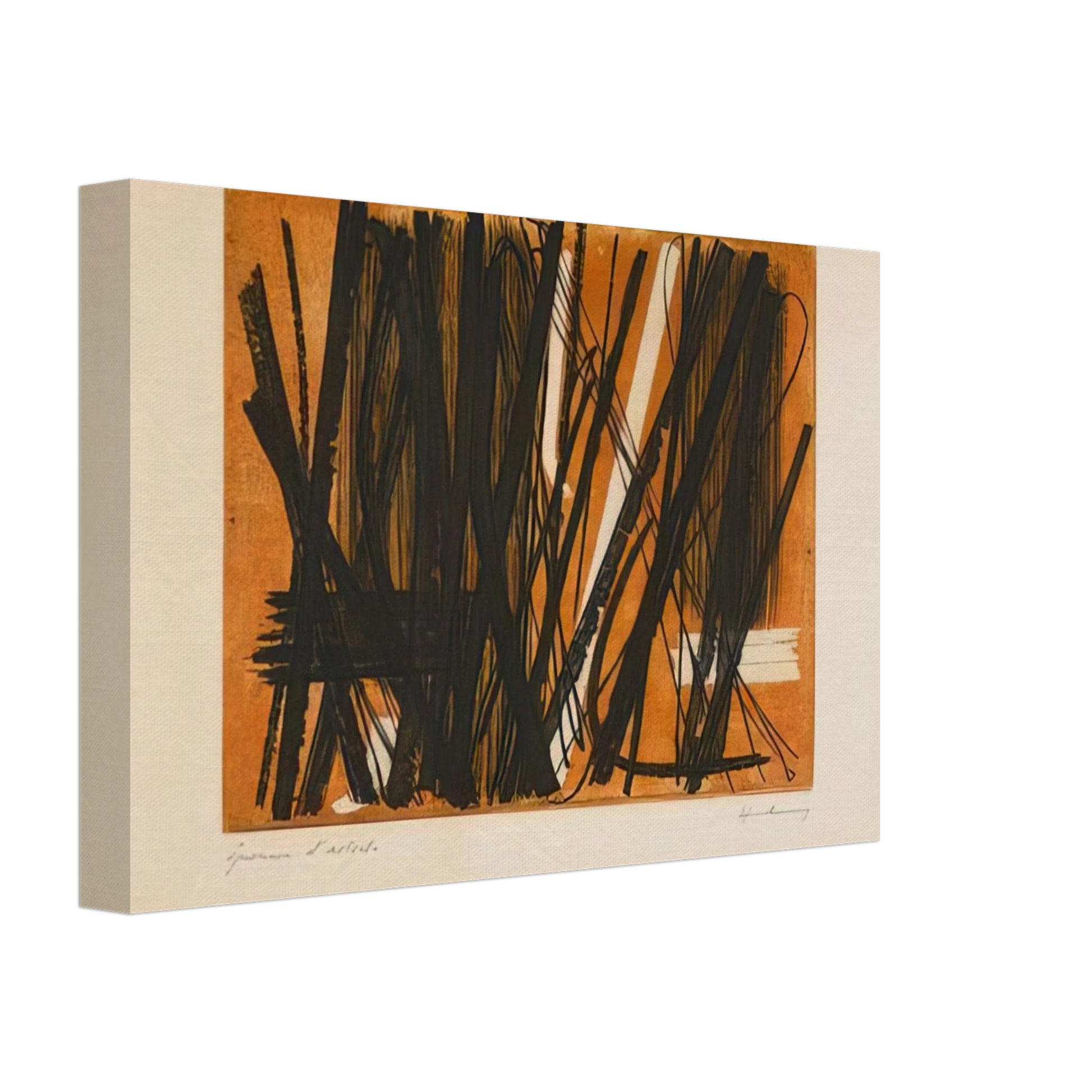 Hans Hartung - Etching #5 - 1953 Canvas - 70x100 cm / 28x40 inches-canvas