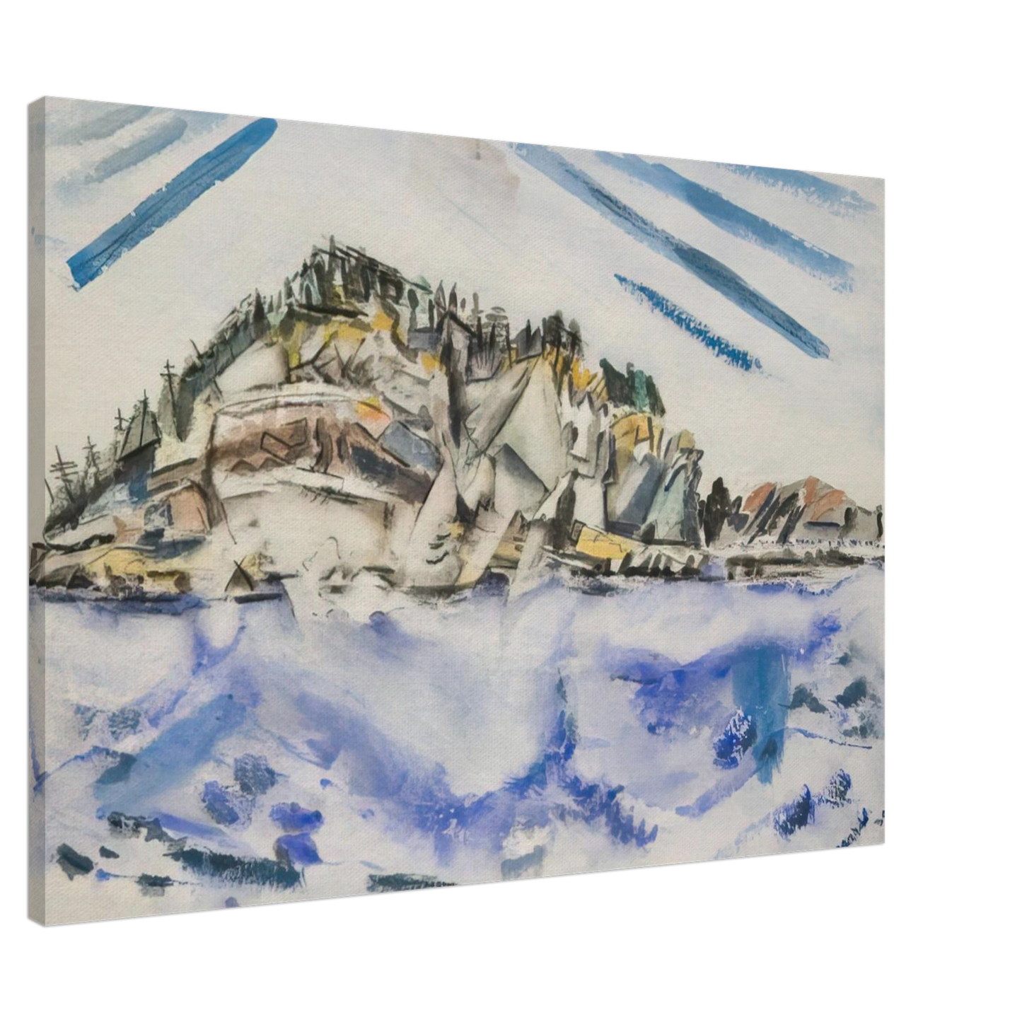 John Marin - Island Shipâ€™s Stern - 1934 Canvas - 20x30 cm / 8x12 inches-canvas