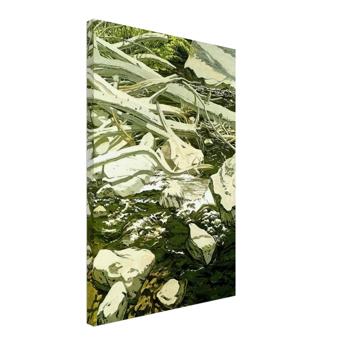 Neil Welliver - High Water Mark - 1984 Canvas - 40x60 cm / 16x24 inches-canvas