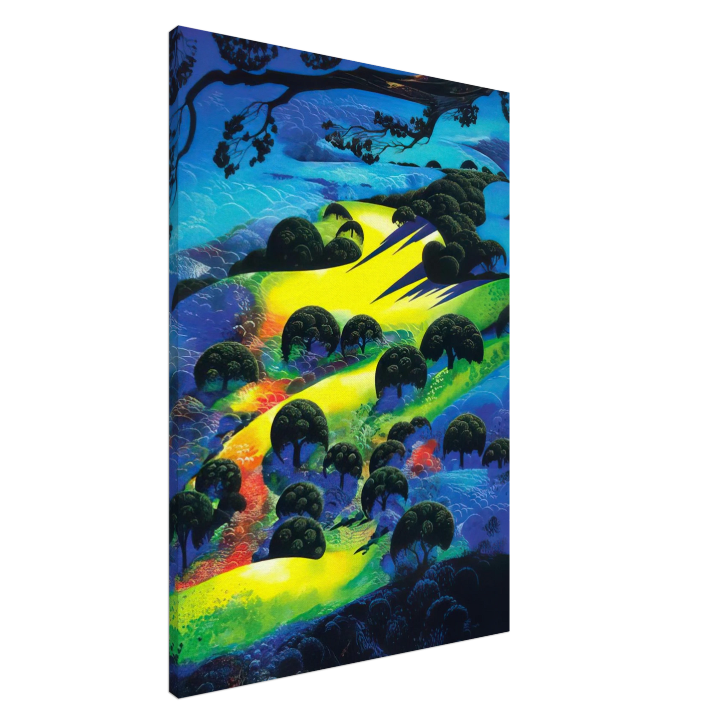 Eyvind Earle - Fading Sunset Flame Canvas - 20x30 cm / 8x12 inches-canvas
