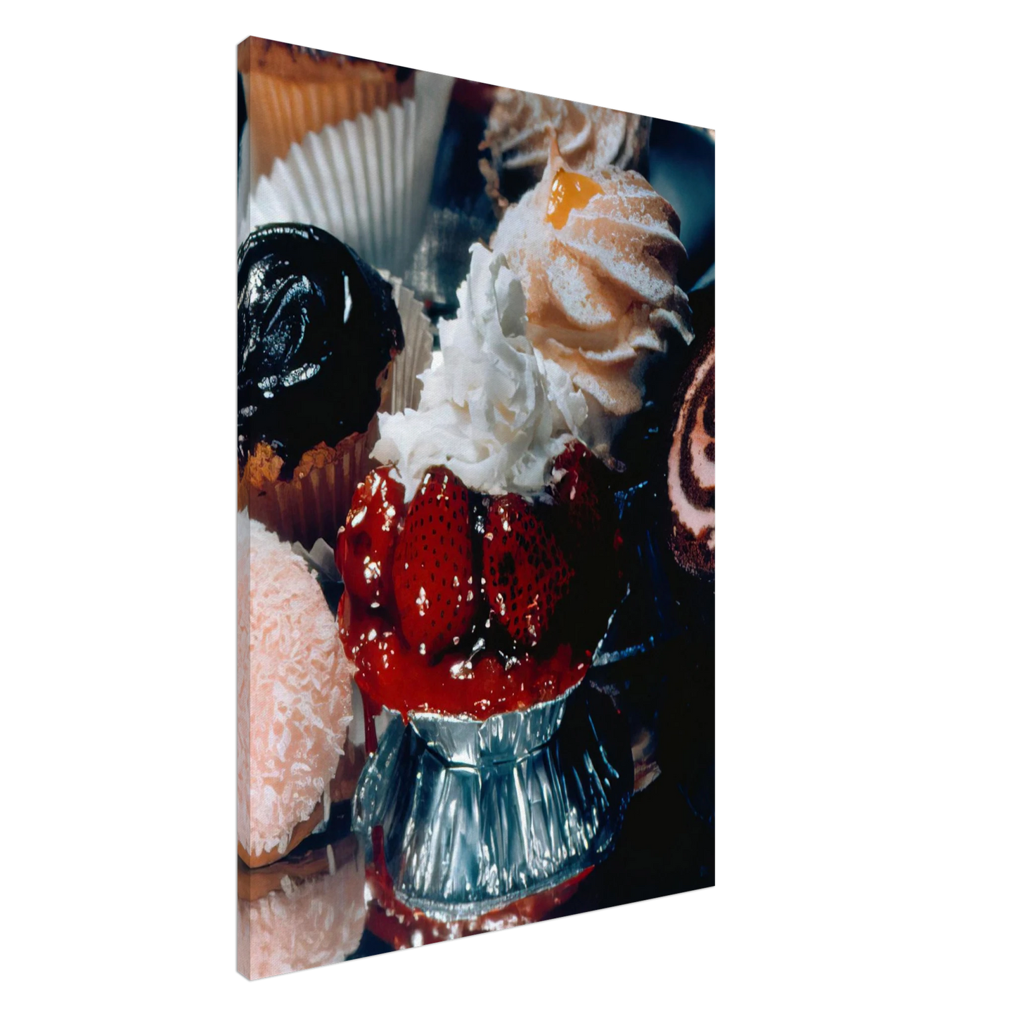 Audrey Flack - STRAWBERRY TART SUPREME 1974 Canvas - 20x30 cm / 8x12 inches-canvas