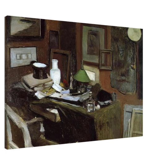 Henri Matisse - INTERIOR WITH A TOP HAT 1896 Canvas - 20x30 cm / 8x12 inches-canvas