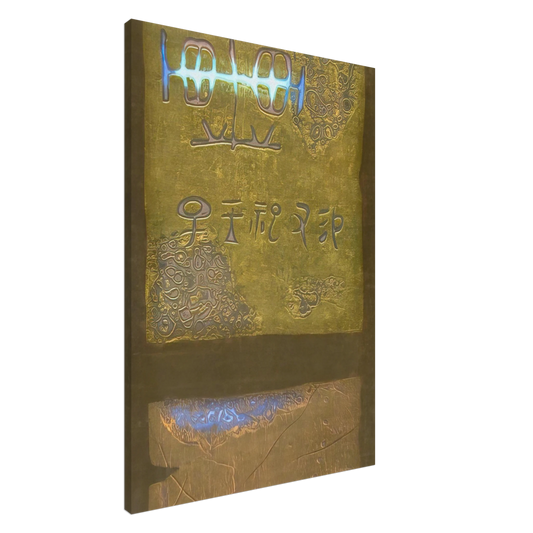 Hiroyuki Tajima - Ancient Writing - 1968 Canvas - 20x30 cm / 8x12 inches-canvas