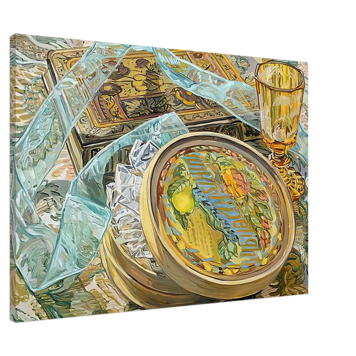 Janet Fish - TURKISH DELIGHT 2003 Canvas - 20x30 cm / 8x12 inches-canvas