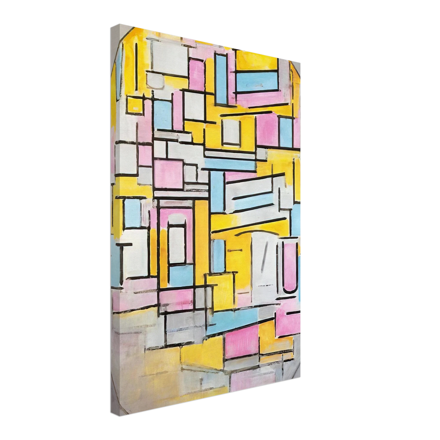 Piet Mondrian - Composition with Oval in Color Planes II Canvas - 40x60 cm / 16x24 inches-canvas