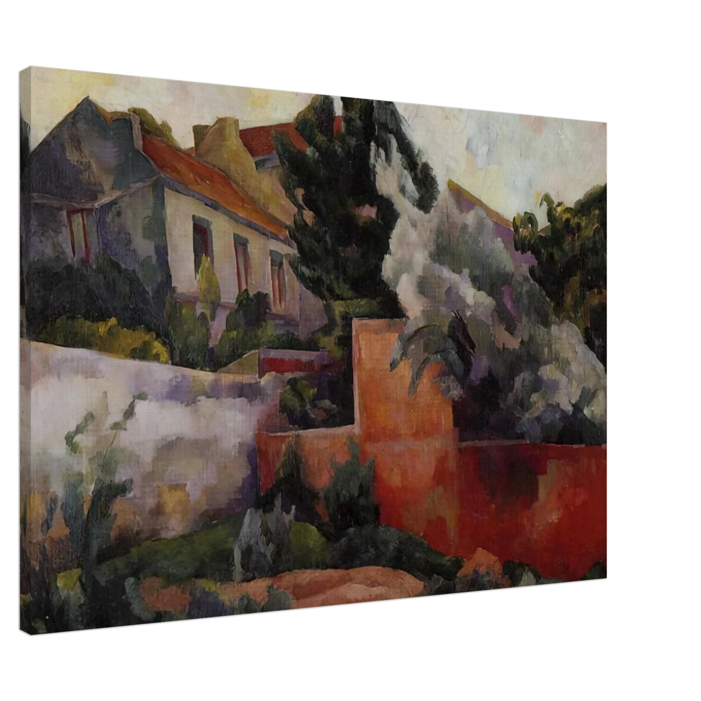 Diego Rivera - THE OUTSKIRTS OF PARIS 1918 Canvas - 20x30 cm / 8x12 inches-canvas