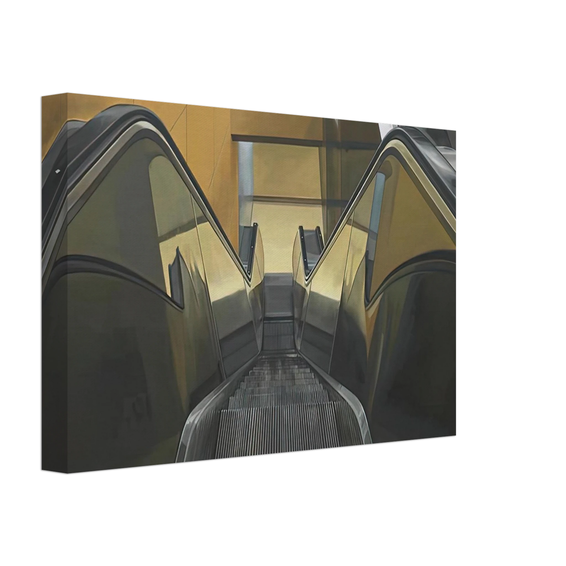 Richard Estes - ESCALATOR 1970 Canvas - 40x60 cm / 16x24 inches-canvas