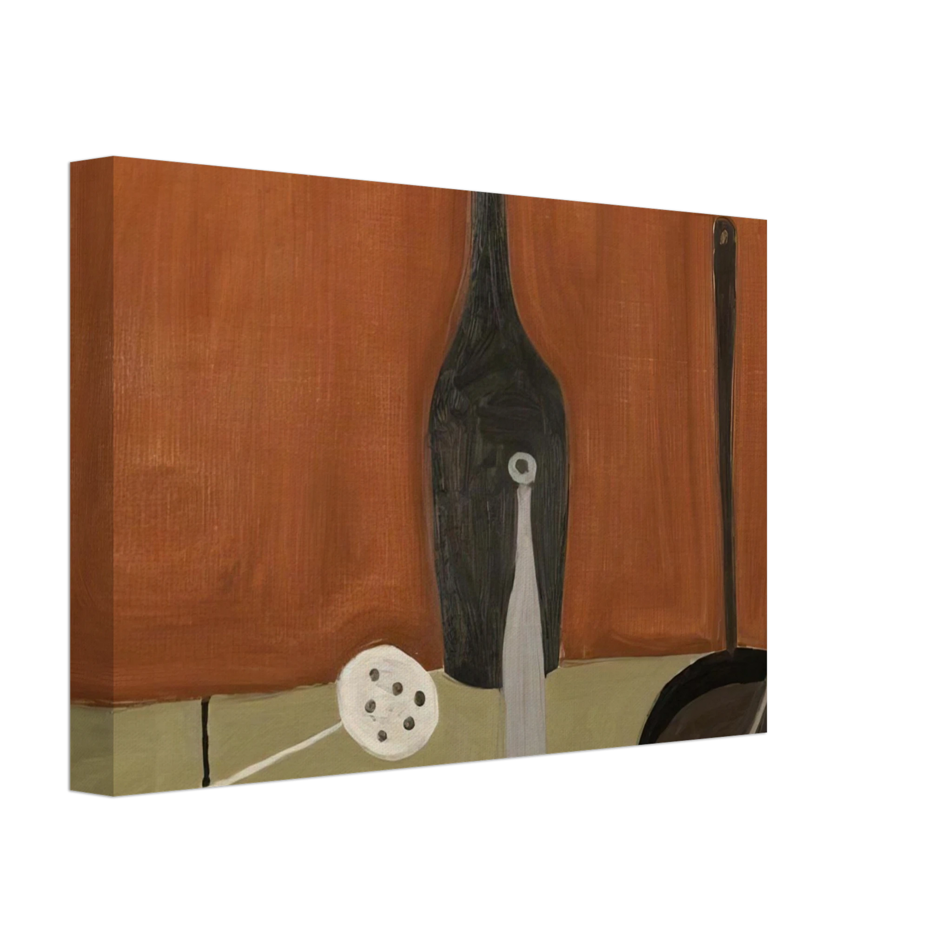 William Scott - Bottle and Fish Slice - 1949 Canvas - 70x100 cm / 28x40 inches-canvas