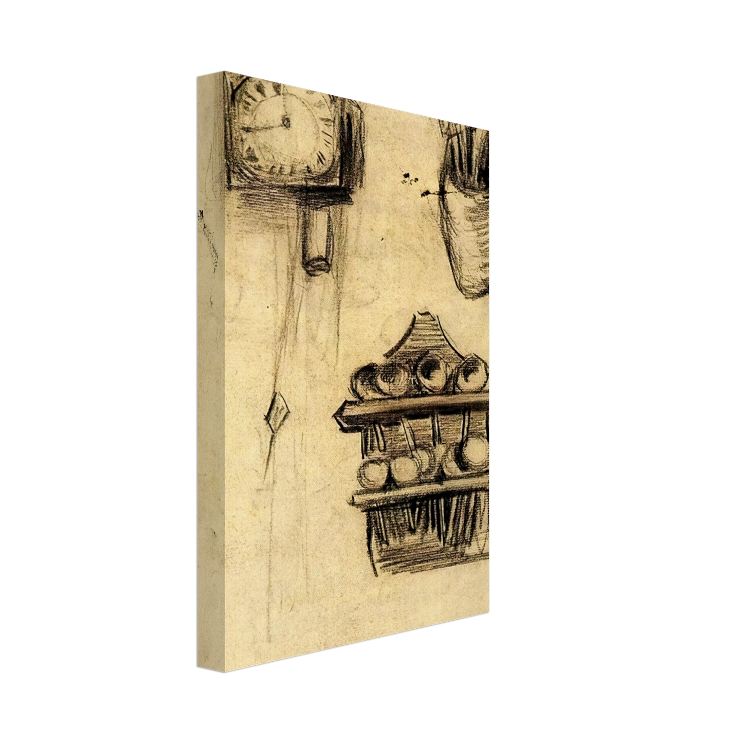 Vincent van Gogh - Clock, Clog with Cutlery and a Spoon Rack Canvas - 40x60 cm / 16x24 inches-canvas