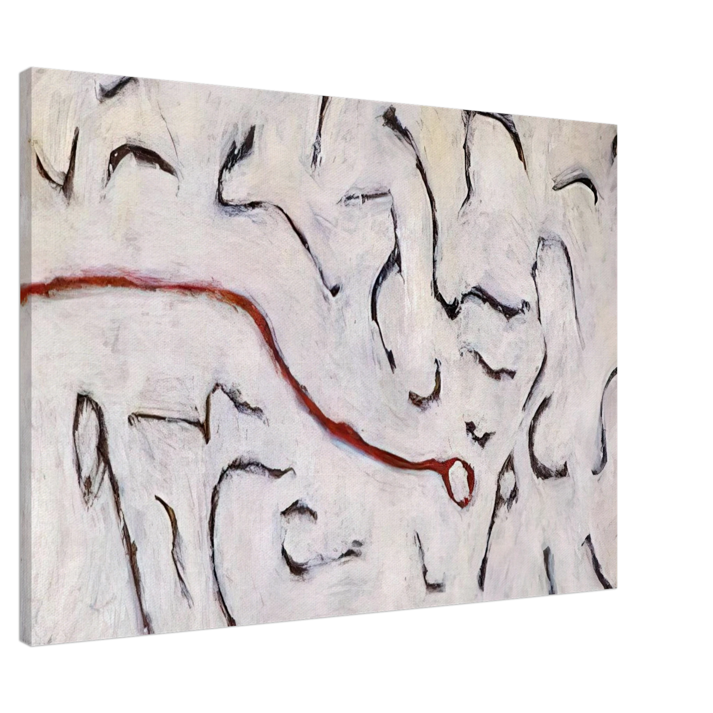 Gene Davis - Red Line - 1952 Canvas - 20x30 cm / 8x12 inches-canvas