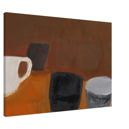 William Scott - Still Life with White Mug - 1957 Canvas - 20x30 cm / 8x12 inches-canvas