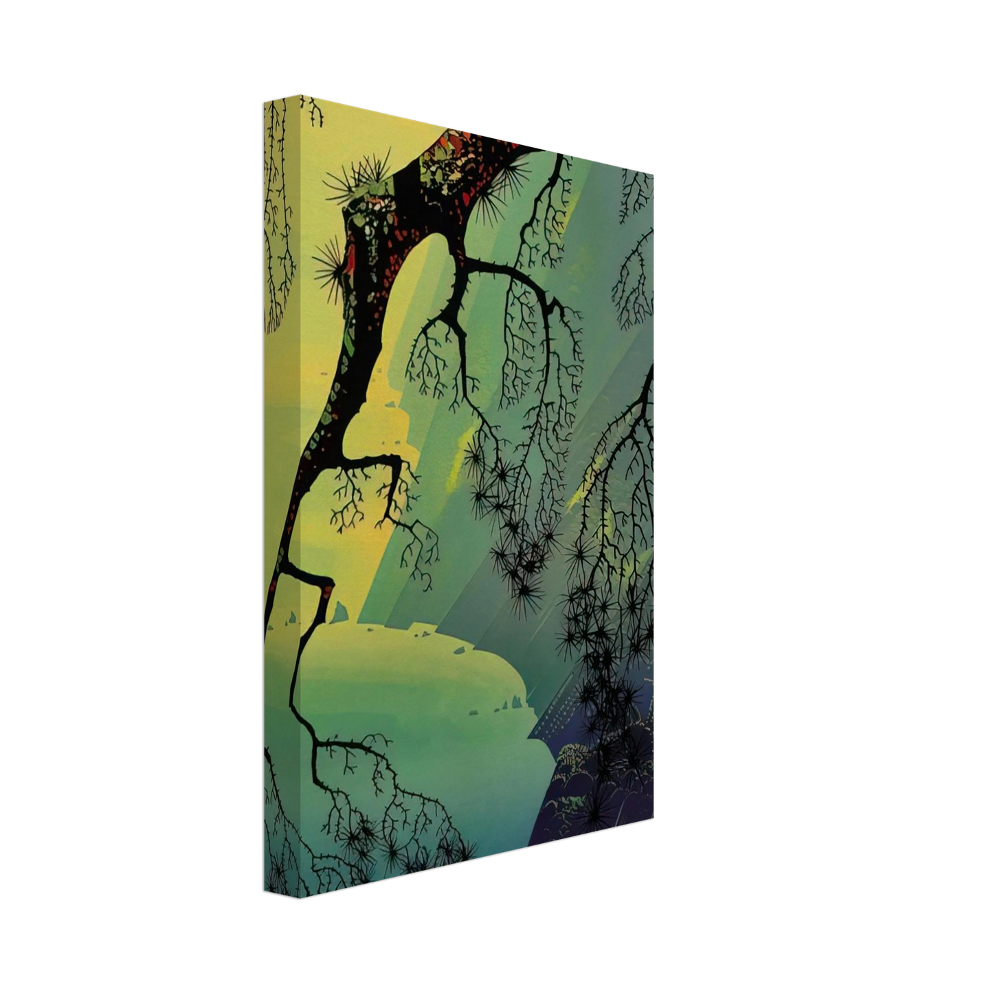 Eyvind Earle - Fog Mist Canvas - 70x100 cm / 28x40 inches-canvas