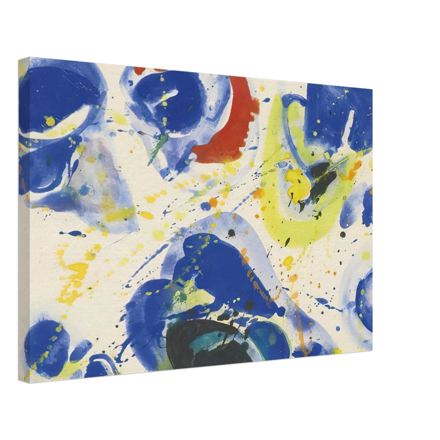 Sam Francis - Blue With Red, Yellow and Orange Canvas - 40x60 cm / 16x24 inches-canvas