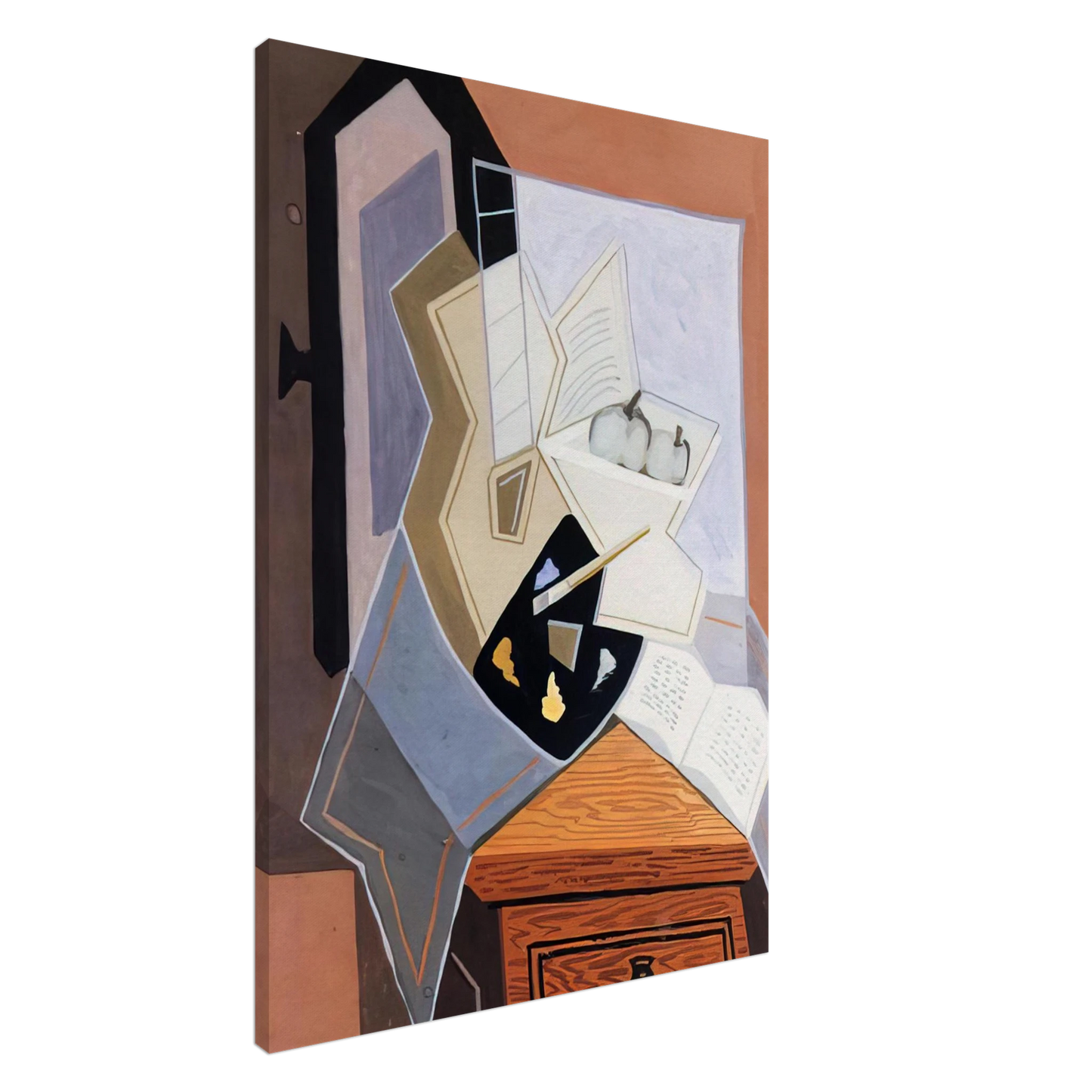 Juan Gris - STILL LIFE AT THE OPEN WINDOWQ 1925 Canvas - 20x30 cm / 8x12 inches-canvas