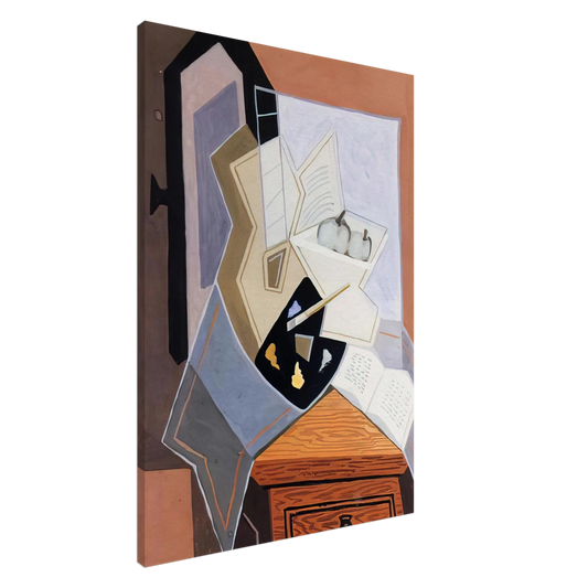 Juan Gris - STILL LIFE AT THE OPEN WINDOWQ 1925 Canvas - 20x30 cm / 8x12 inches-canvas