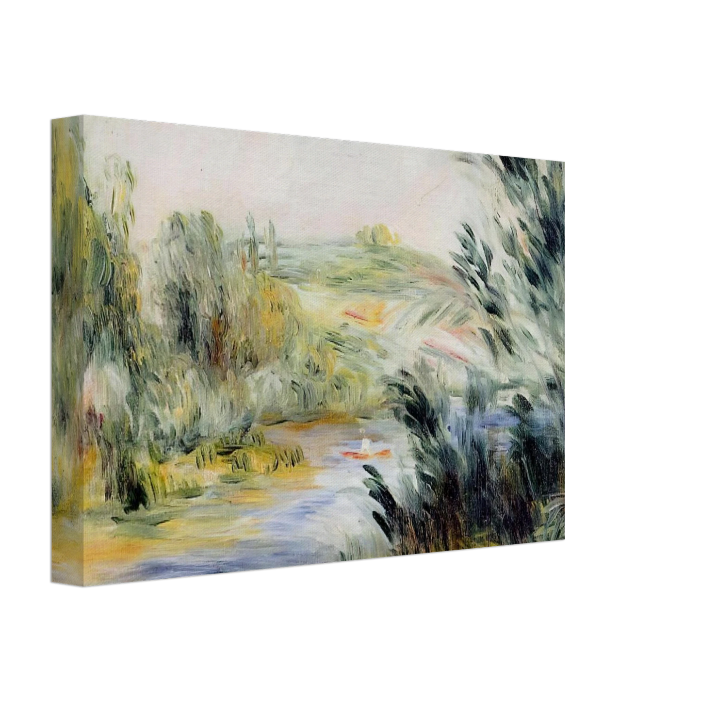 Pierre-Auguste Renoir - The Banks of a River, Rower in a Boat Canvas - 70x100 cm / 28x40 inches-canvas