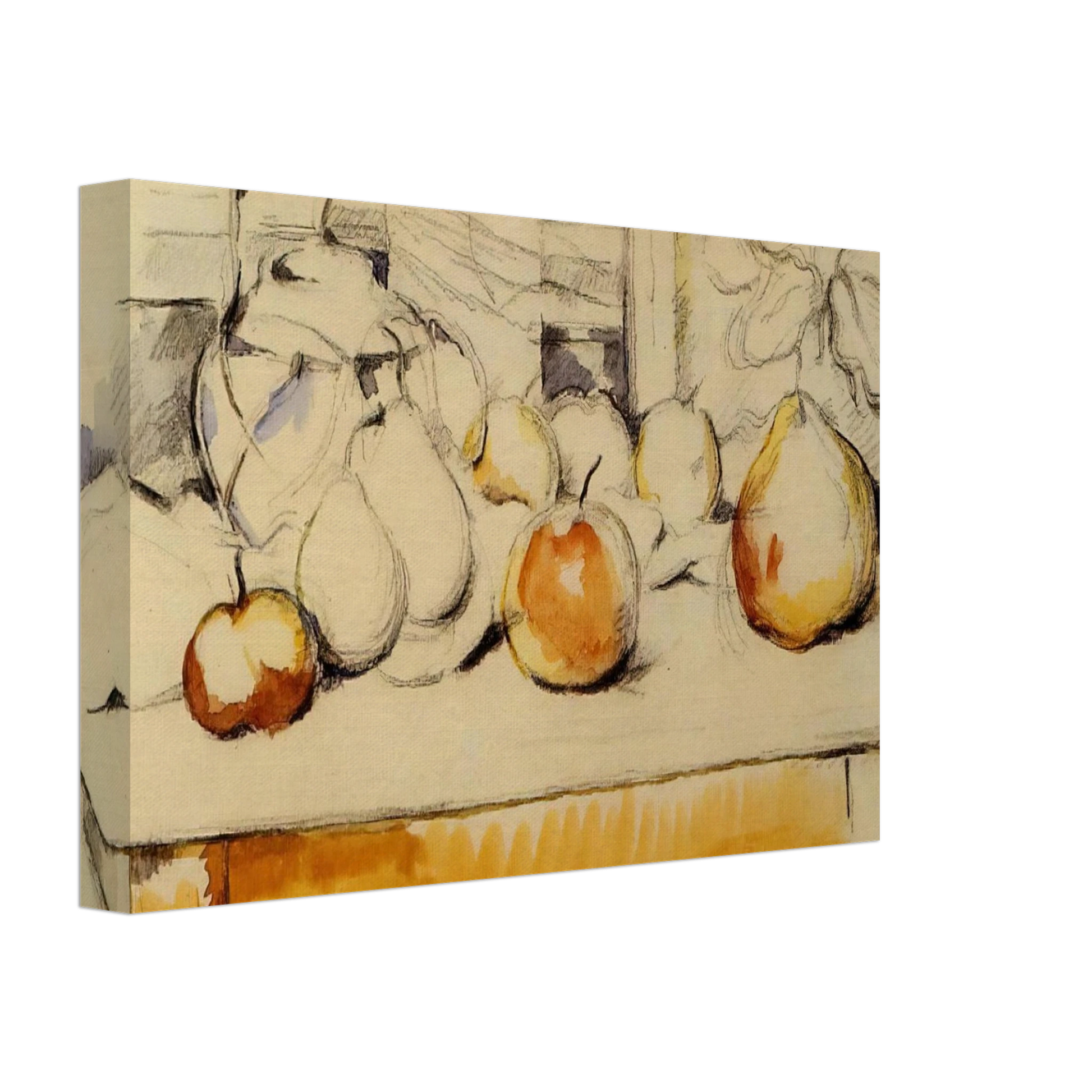 Paul Cezanne - Pot of Ginger and Fruits on a Table Canvas - 70x100 cm / 28x40 inches-canvas