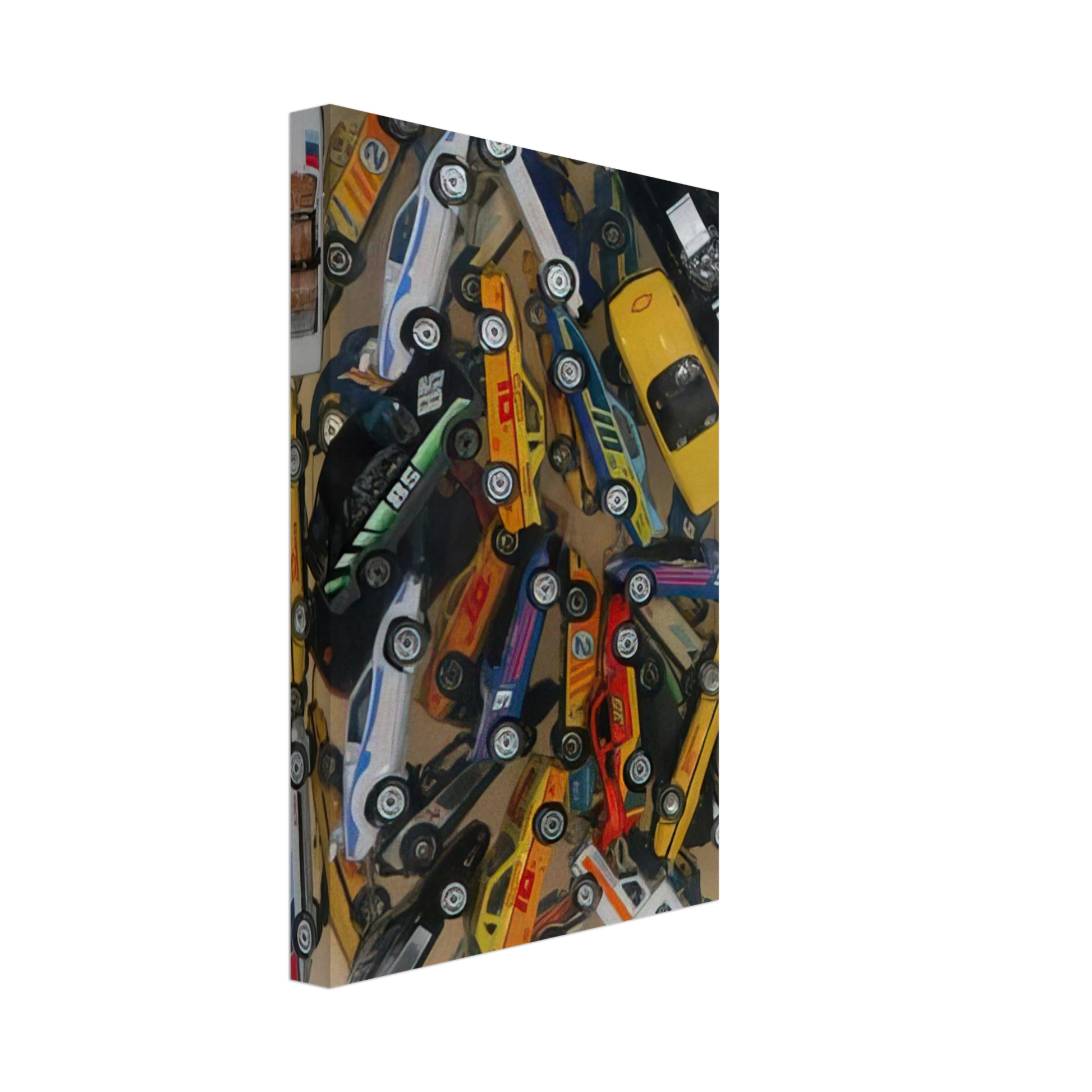 Arman - Car Accumulation Matchbox Cars - 1985 Canvas - 40x60 cm / 16x24 inches-canvas