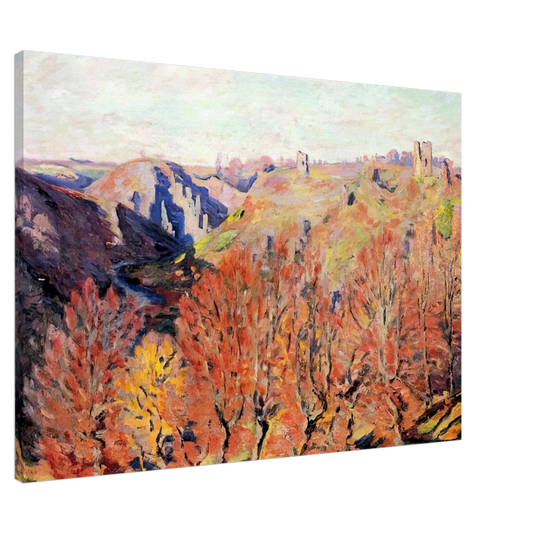 Armand Guillaumin - Les Ruines a Crozant - 1897 Canvas - 20x30 cm / 8x12 inches-canvas