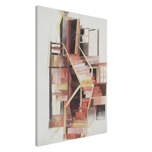 Charles Demuth - Stairs, Provincetown - 1920 Canvas - 20x30 cm / 8x12 inches-canvas